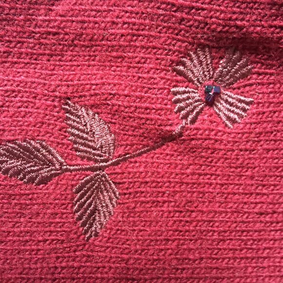 Classiques Entier sweater cardigan wool embroidery vintage holiday - Picture 4 of 7